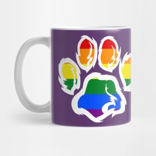 LGBT Pride Paw Rainbow Furry Print Mug